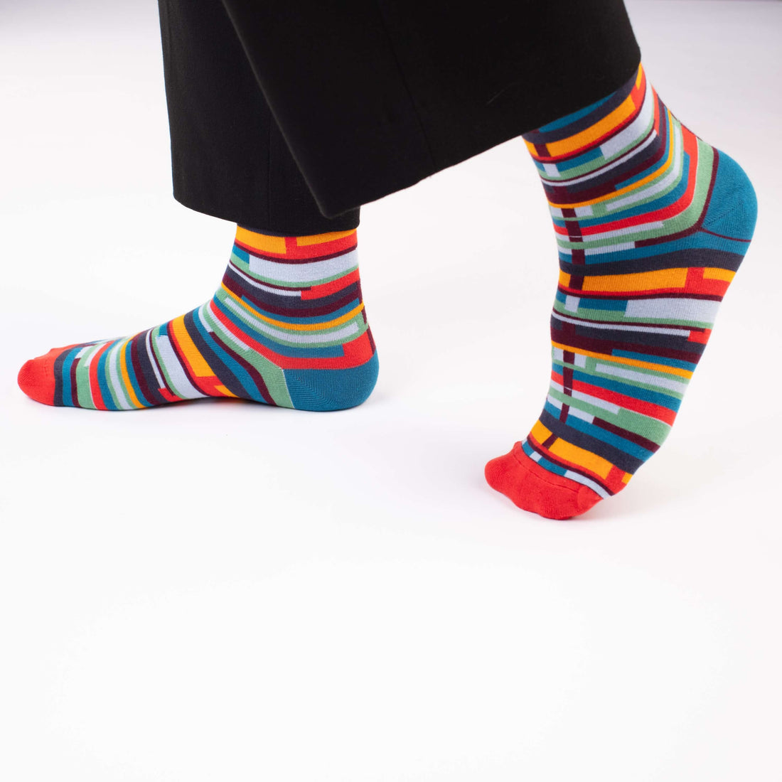 Glitch Stripes Art Socks