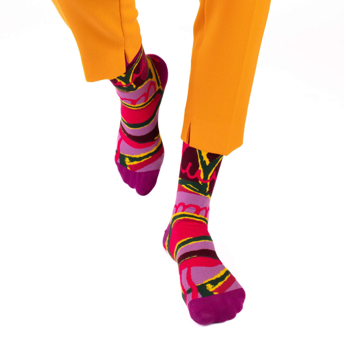 Pink Rocks Art Socks