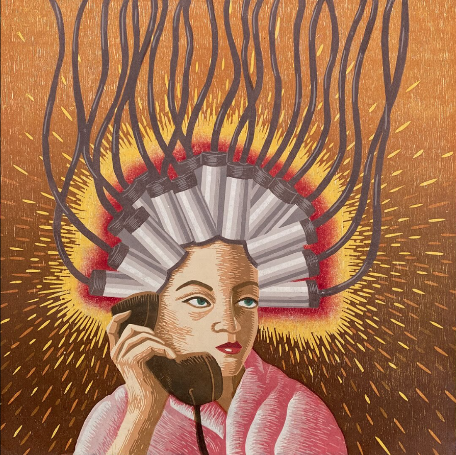 Electric Madonna Print by Marian Wachter