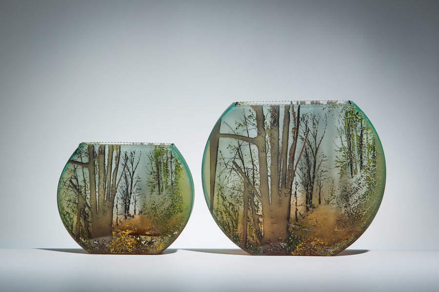 Path Art Glass Vases by Mary-Melinda Wellsandt