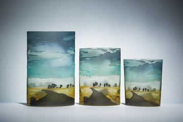 Road Art Glass Vases by Mary-Melinda Wellsandt