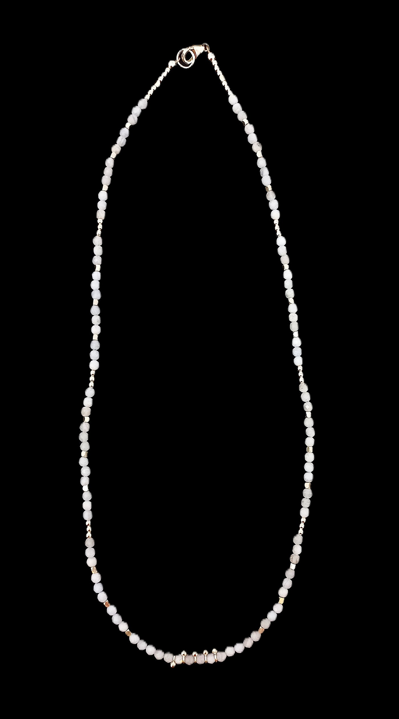 N229 Faceted Blue Lace Agate Necklace