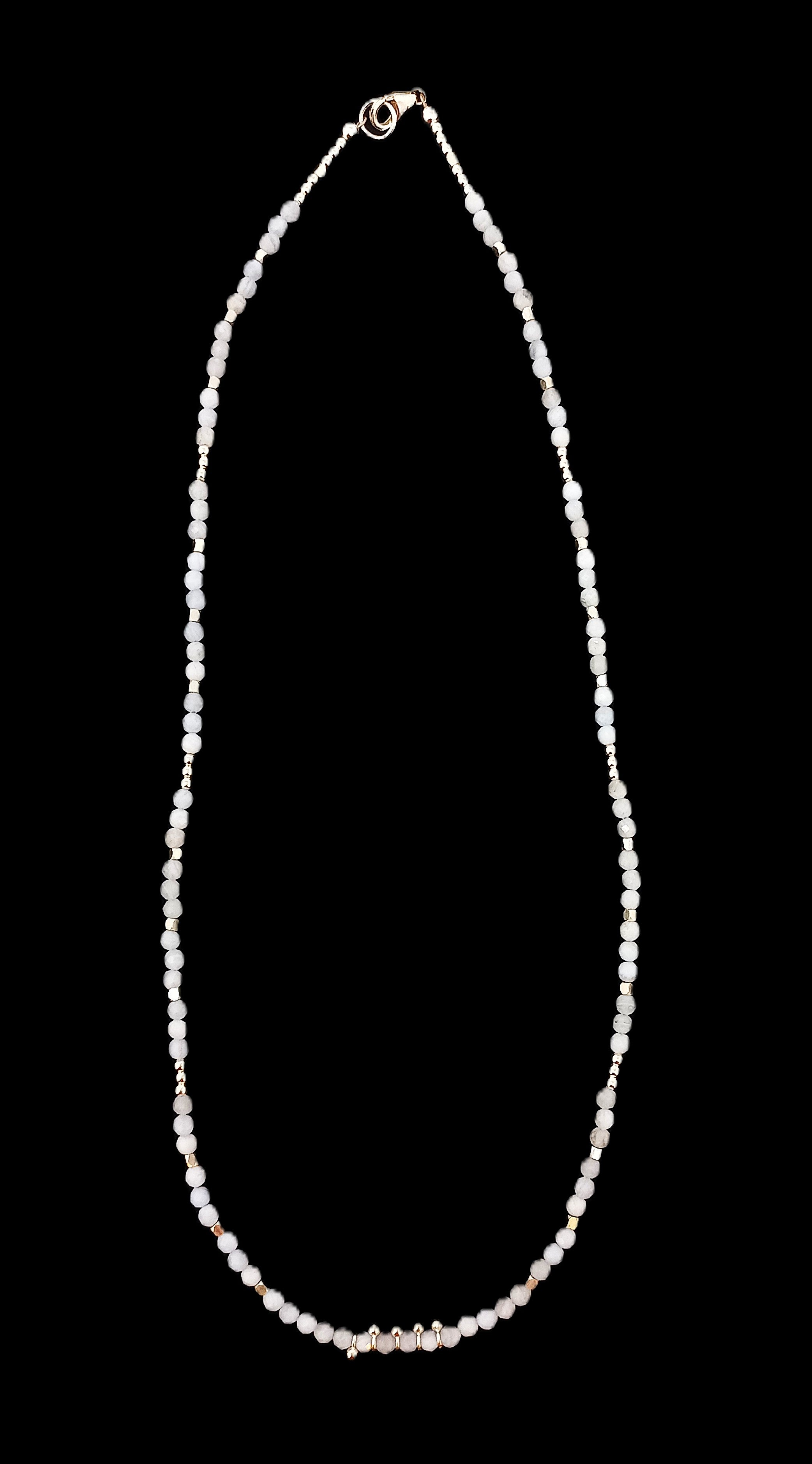 N229 Faceted Blue Lace Agate Necklace
