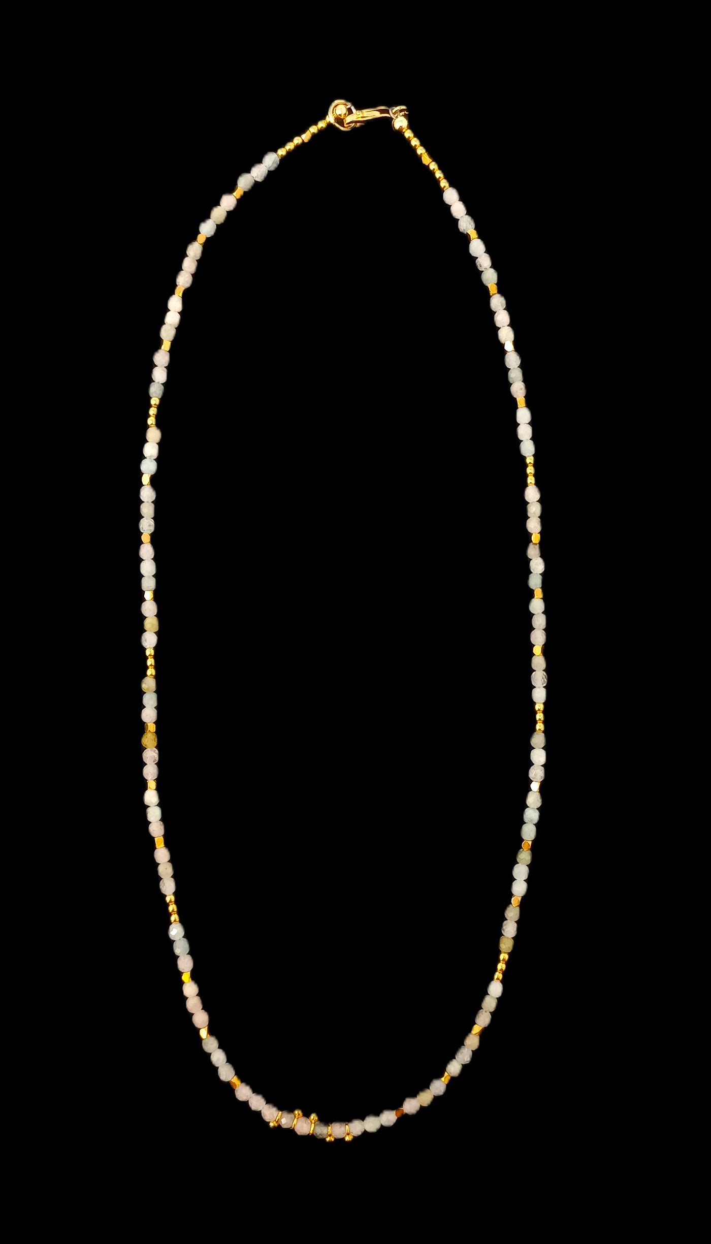 N230 Faceted Assorted Rutilated Quartz Necklace