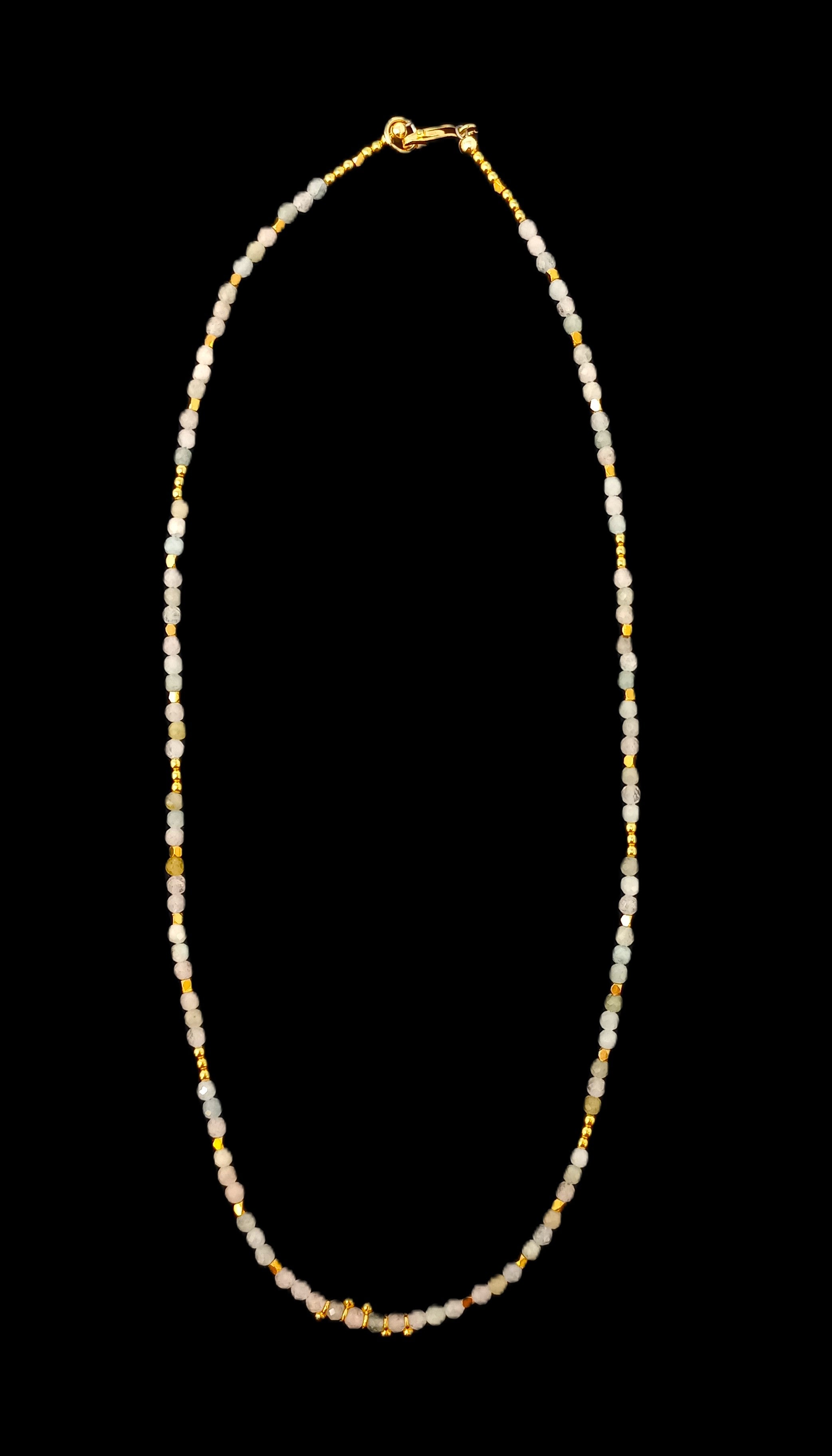 N230 Faceted Assorted Rutilated Quartz Necklace