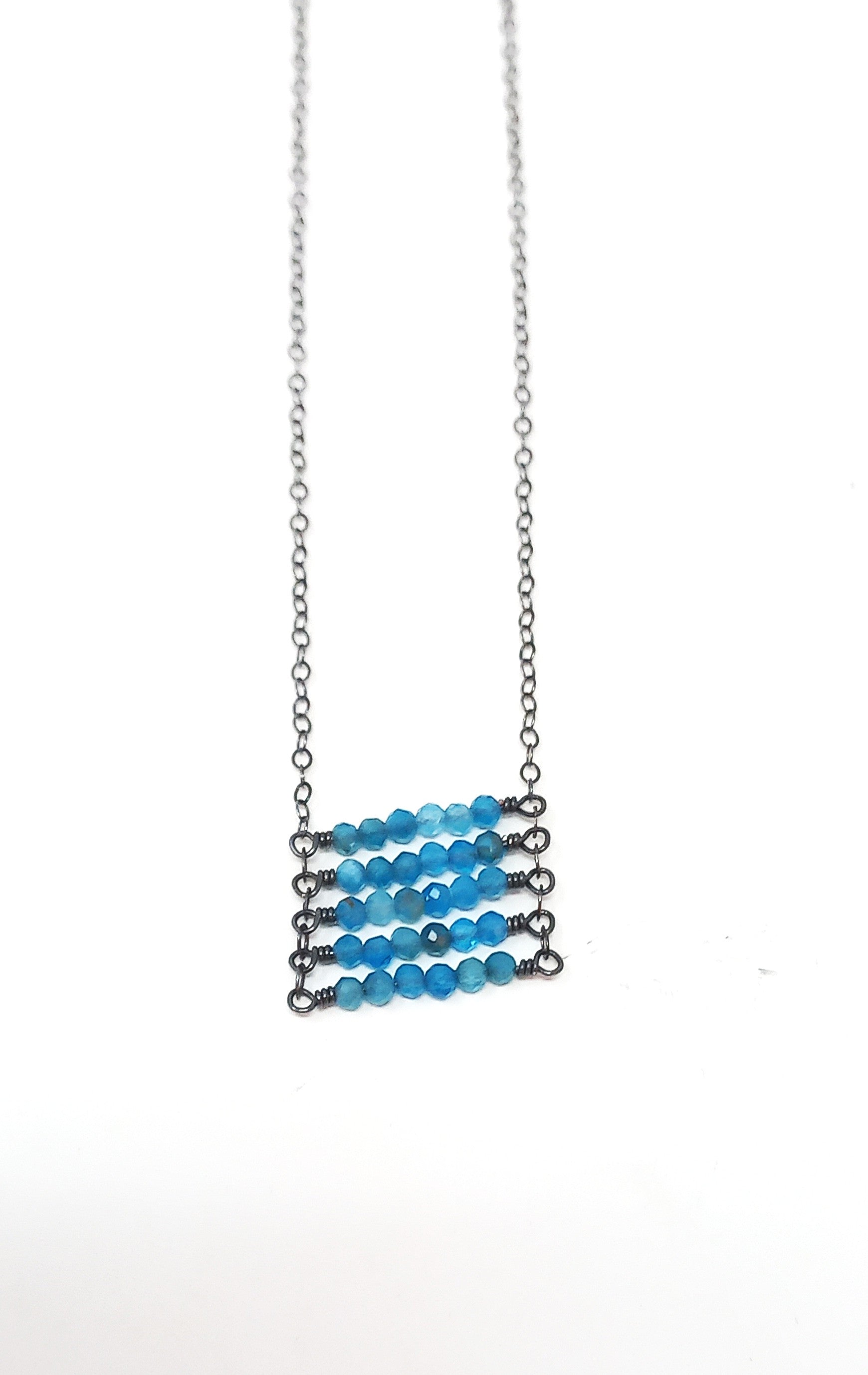 N613 Hand Woven Apatite Necklace