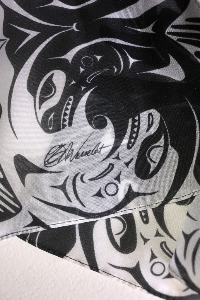 Black and White Orcas Scarf - Long by NoiseCat Art