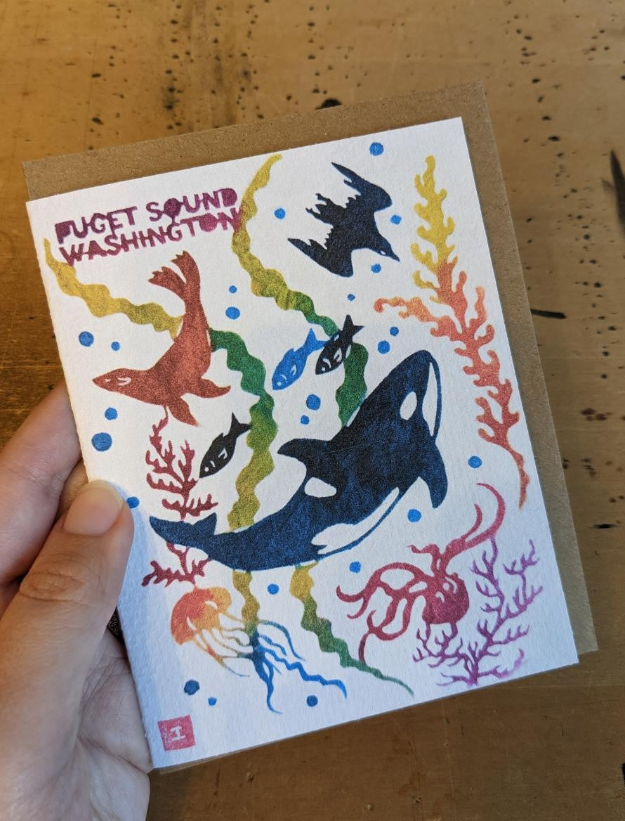 Puget Sound Orcas Card