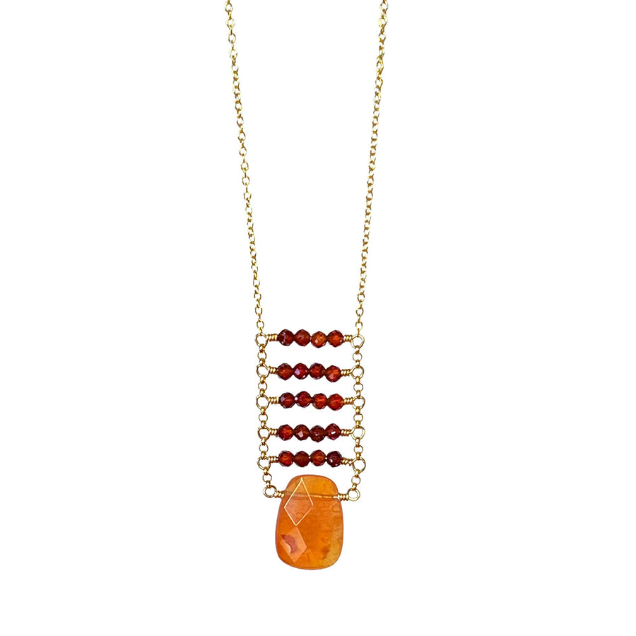 N501 Hessonite and Carnelian Necklace by Silvana Segulja
