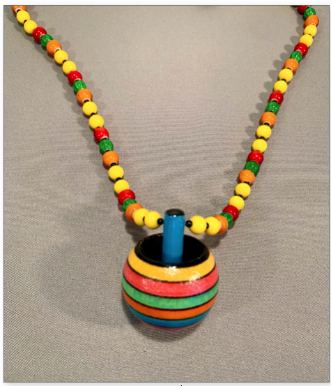 Wooden Toy Top Necklace by Peaceful Spring Designs