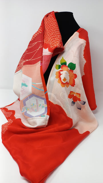 Pastel Silk Shibori Fabric Scarf by Katherine Ragghianti