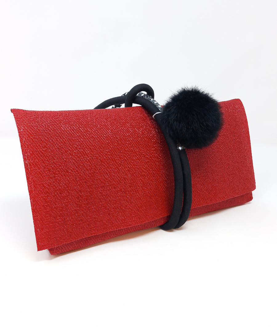 Real Pom Pom Clutch by Bella Kim