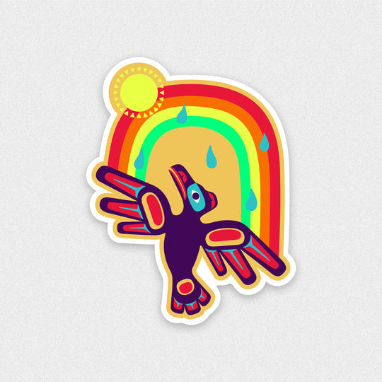 Rainbow Raven Sticker by Nick Alan Art