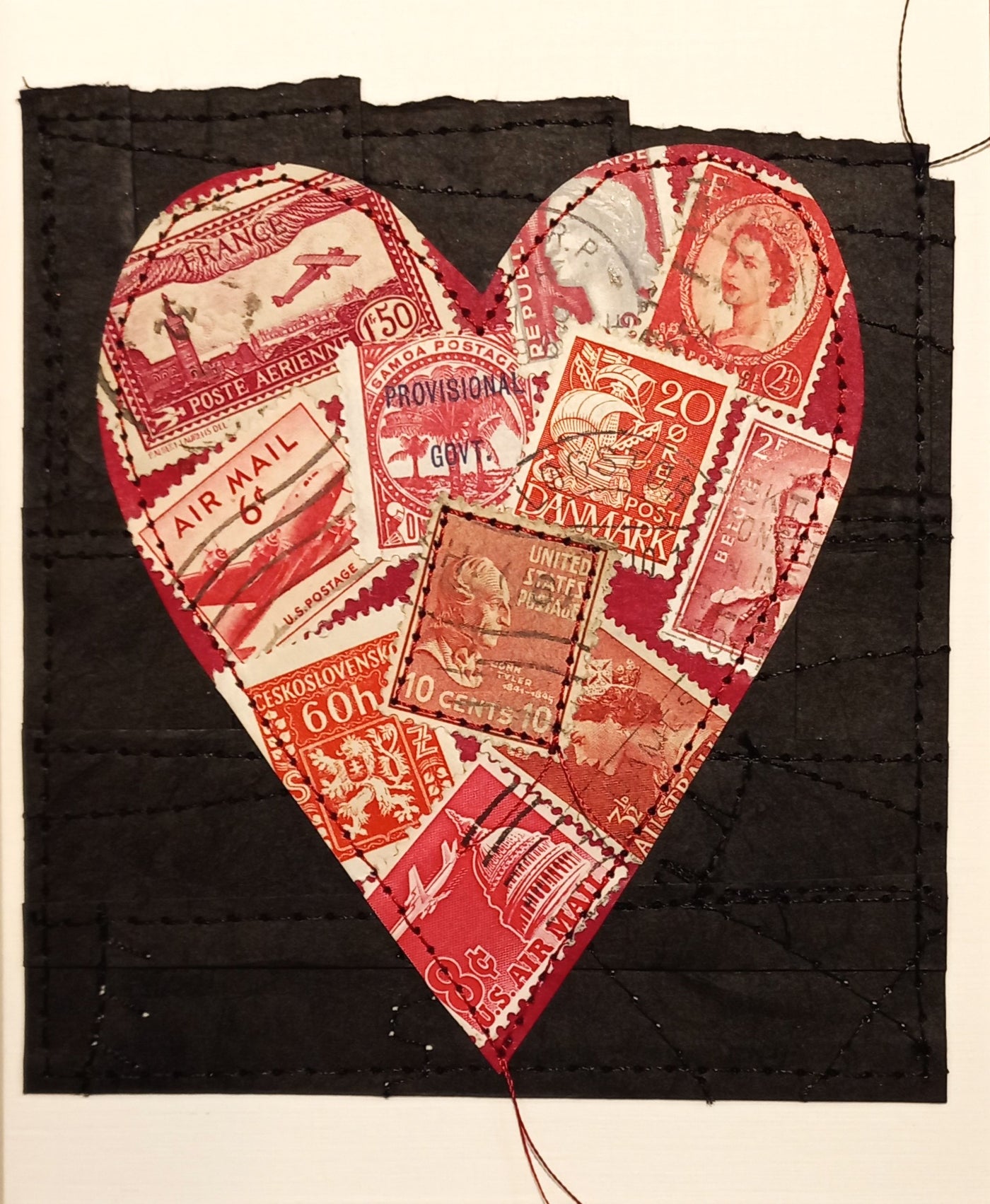 Small Hand Stitched Cards by RedThread Textile