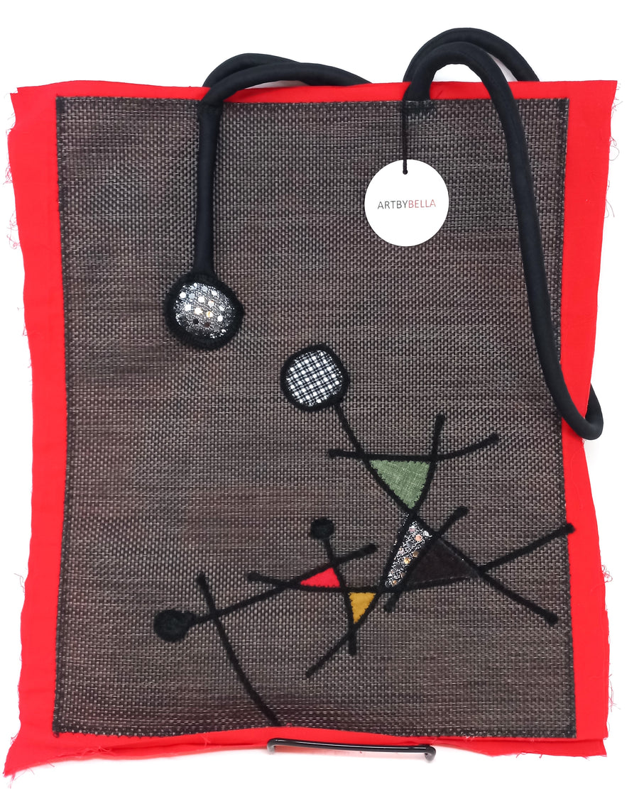 Red and Black Mirror Bag by Bella Kim