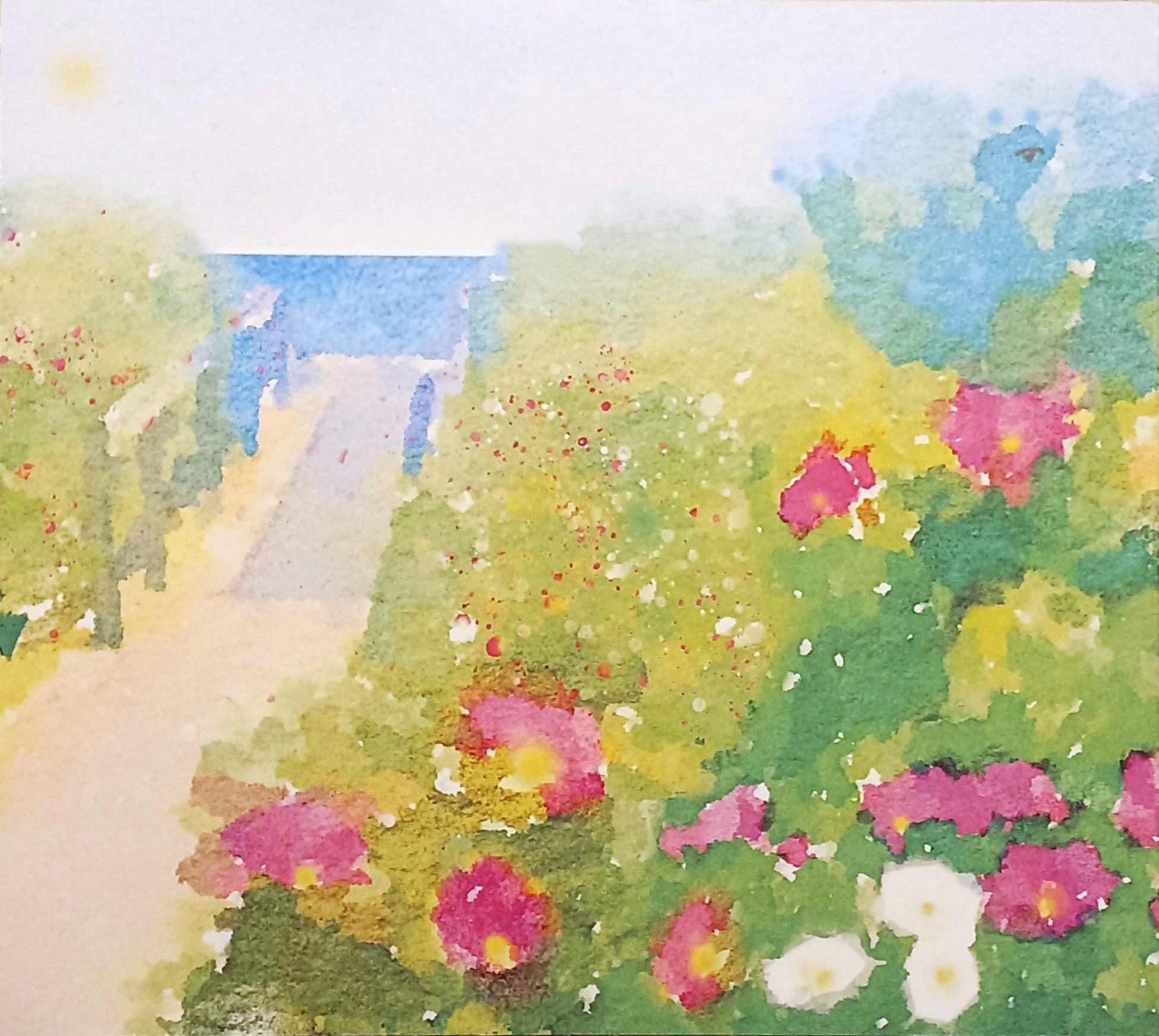 Salt Air Roses 6x6 Print by Rosette Gault