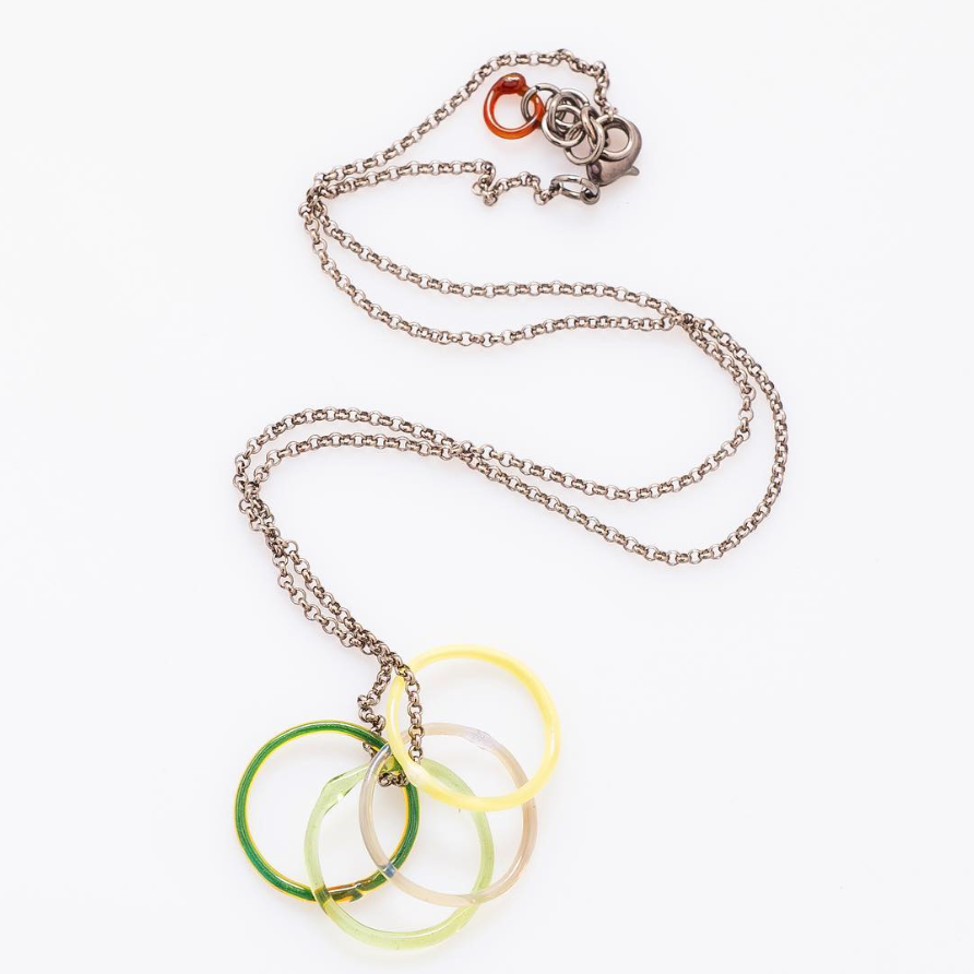 4 Ring Necklace by Inna Patina