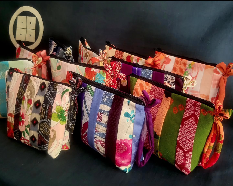 Patchwork Vintage Kimono Pouches by Katherine Ragghianti