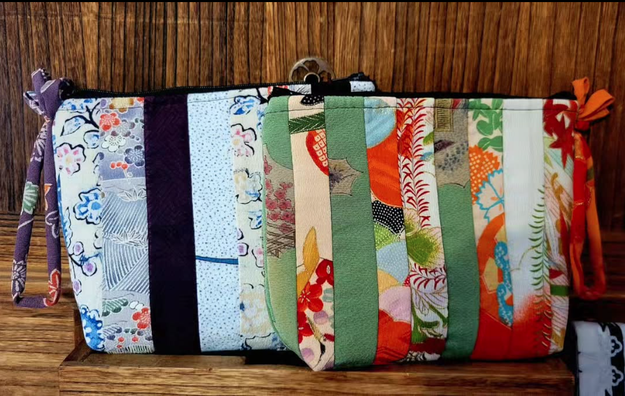 Patchwork Vintage Kimono Pouches by Katherine Ragghianti