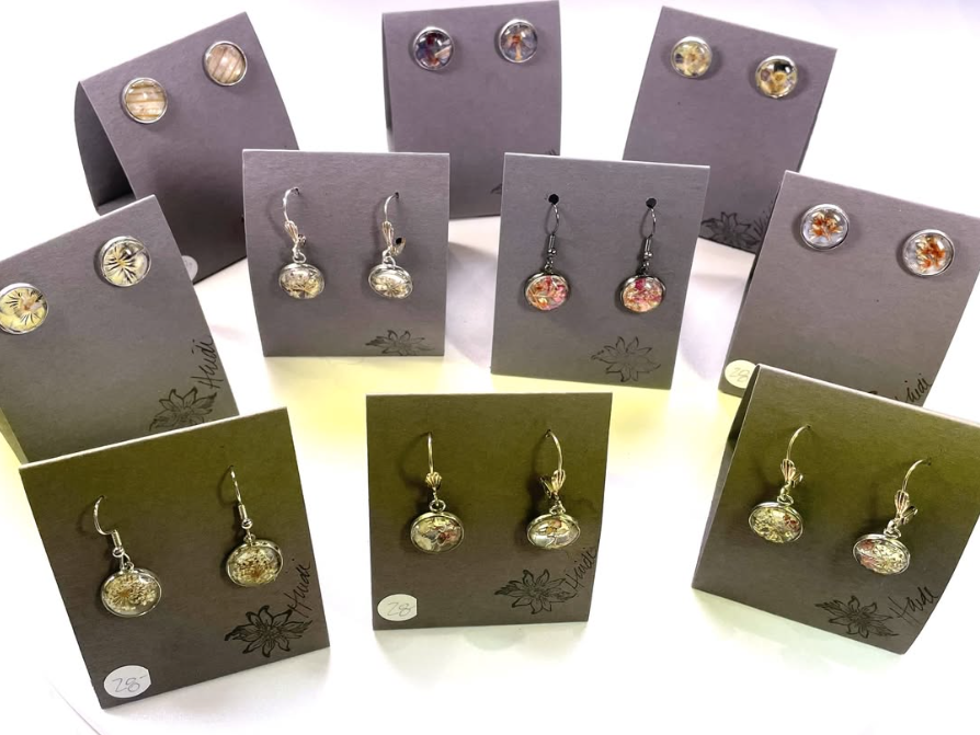 Pressed Flower Earrings by Heidi Jack