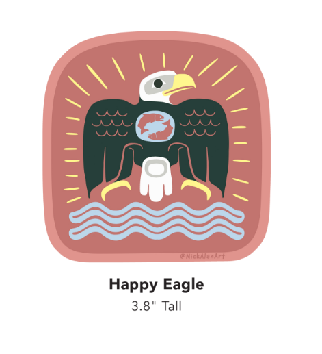 Happy Eagle Sticker by Nick Alan Art