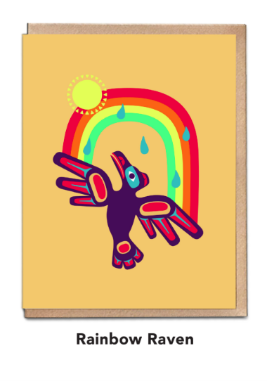 Rainbow Raven Greeting Card by Nick Alan Art