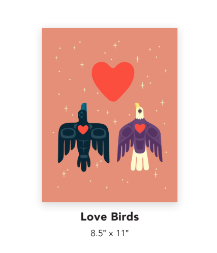 Love Birds Art Print by Nick Alan Art