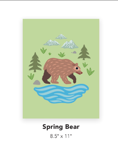 Spring Bear Art Print by Nick Alan Art