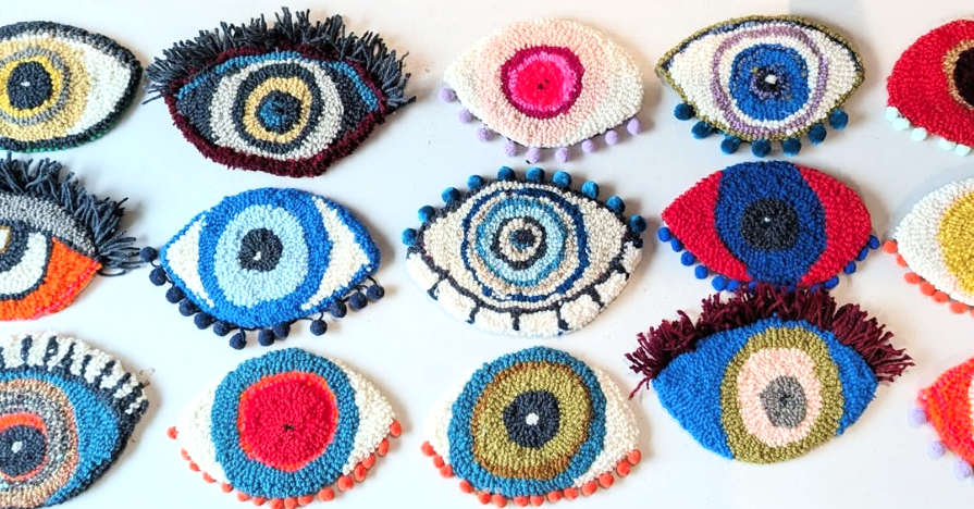 Tufted Evil Eyes by Trisha Gilmore