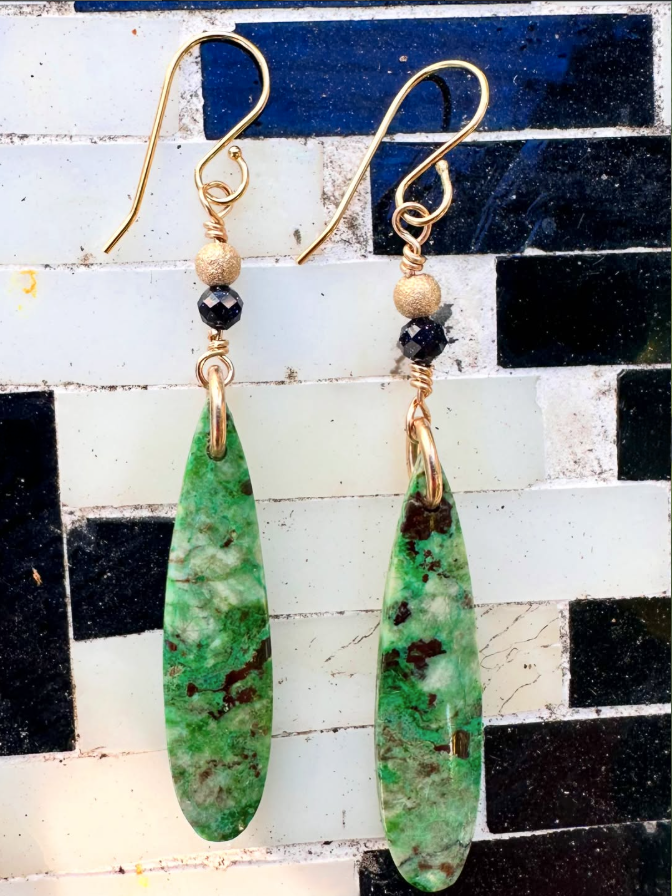 Hand-Shaped Turquoise Earrings by Michele Bianchi