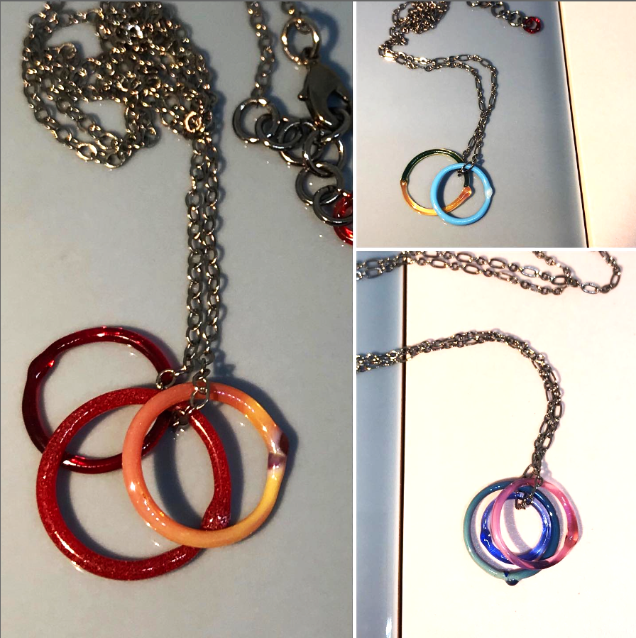 3 Ring Necklace by Inna Patina