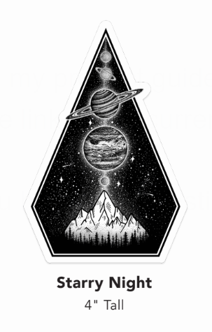 Starry Night Sticker by Nick Alan Art