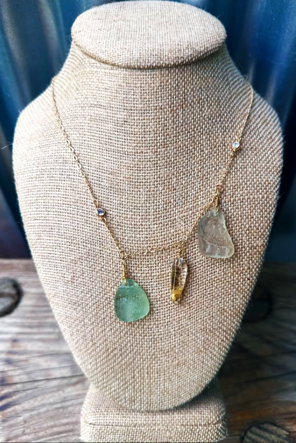 Stone Trio Necklace by Michele Bianchi