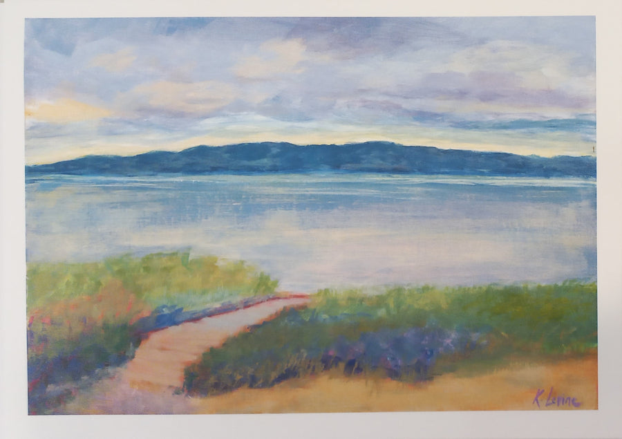 Summer at Fay Bainbridge Print by Kathy Levine