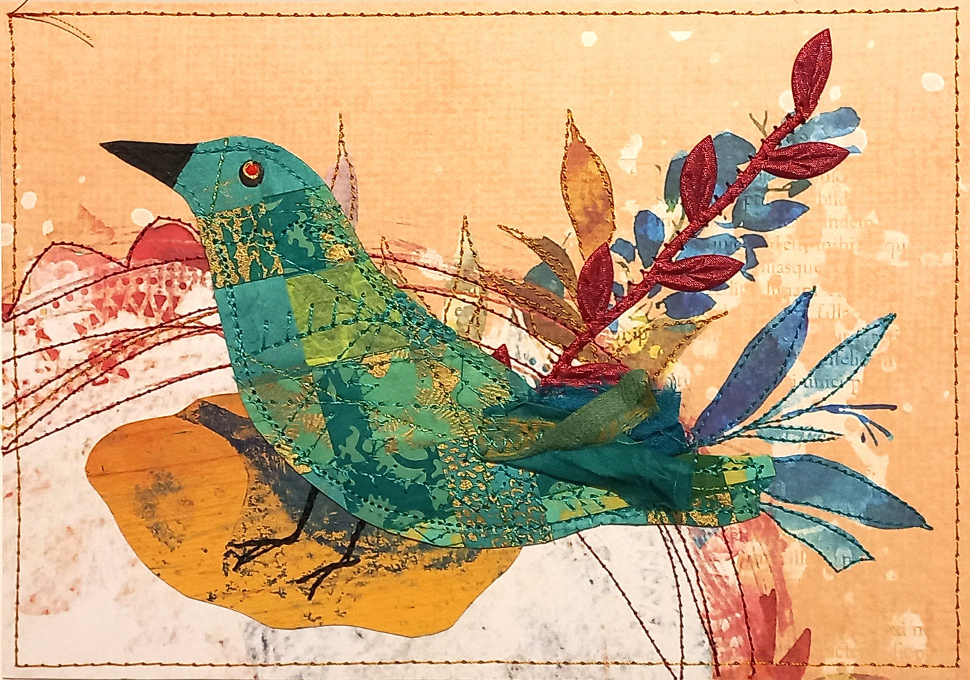 Large Hand Stitched Cards by RedThread Textile