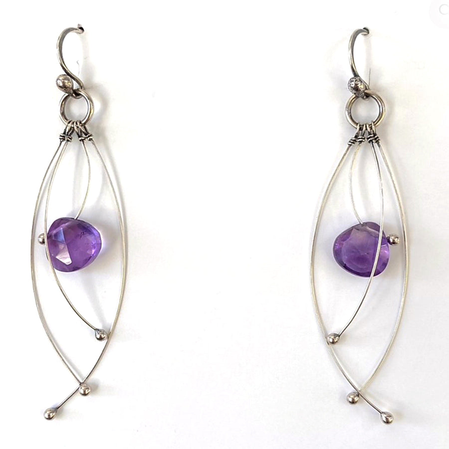 Tickle Earrings in Purple Amethyst by Zuzko