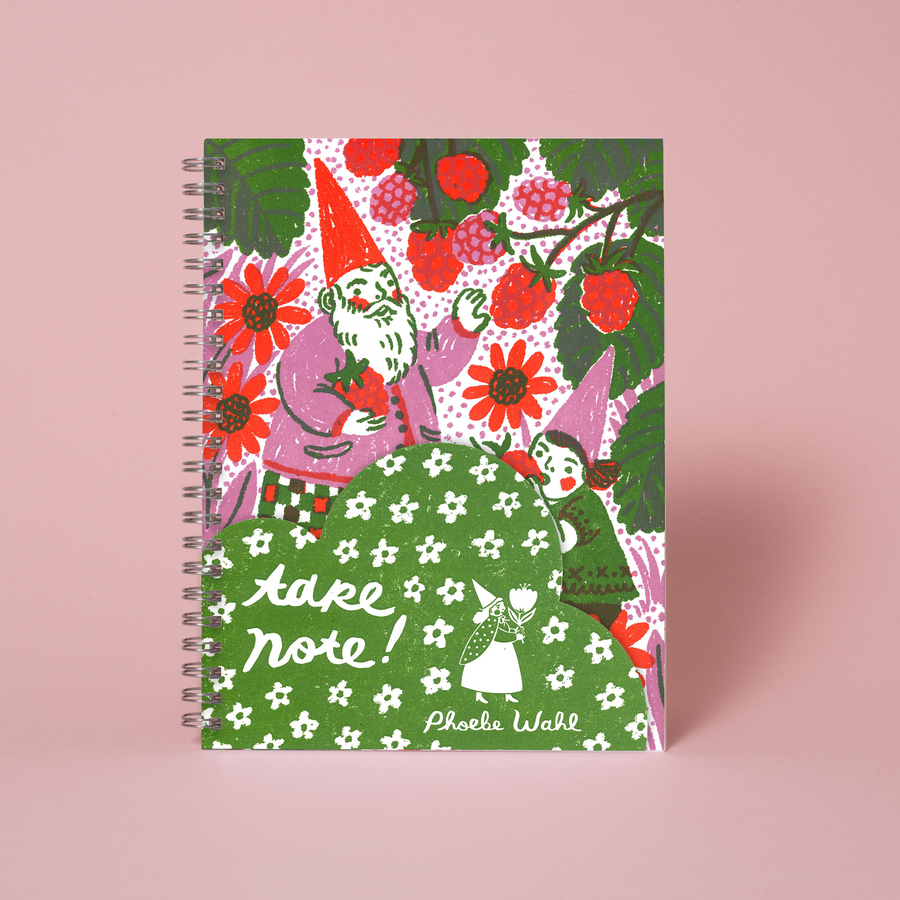 Berry Picking Gnomes Spiral Blank Notebook