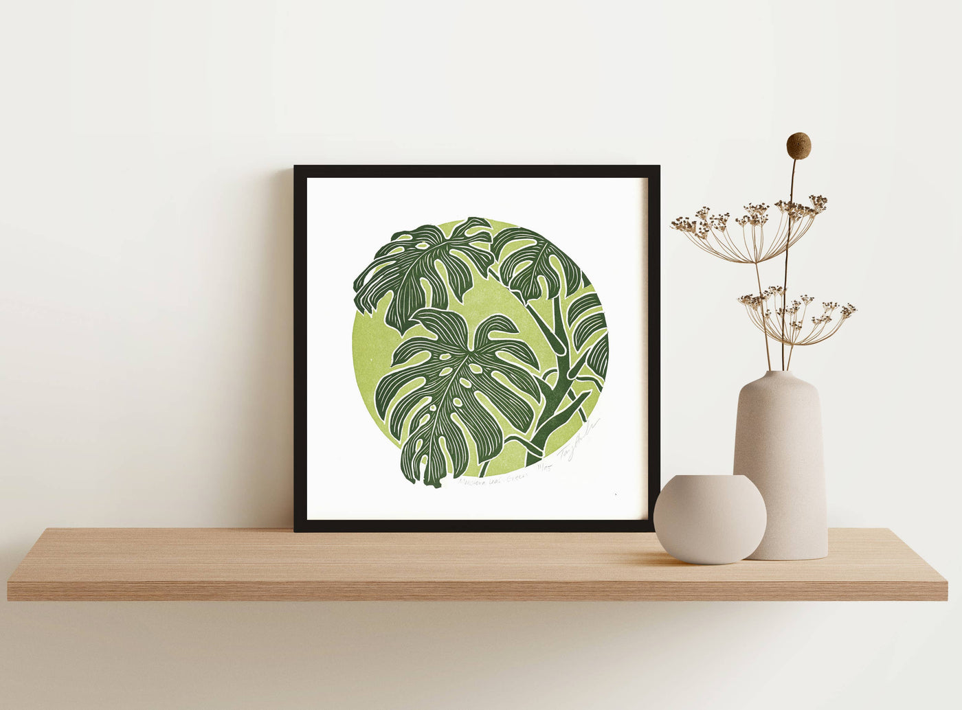 Monstera Leaf - Green Blockprint