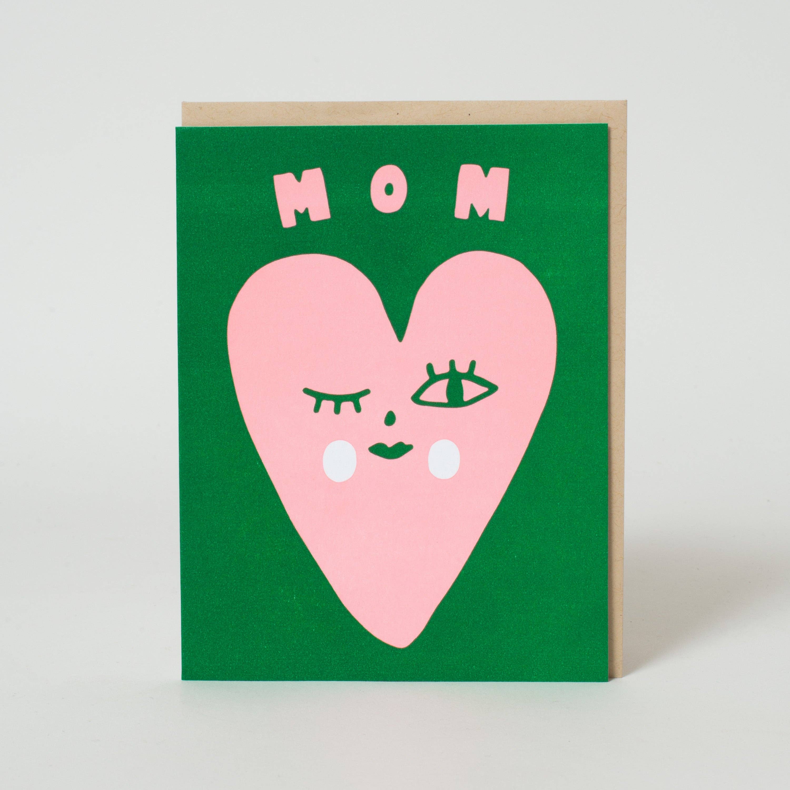 Mom Heart Face Greeting Card by Suzy Ultman
