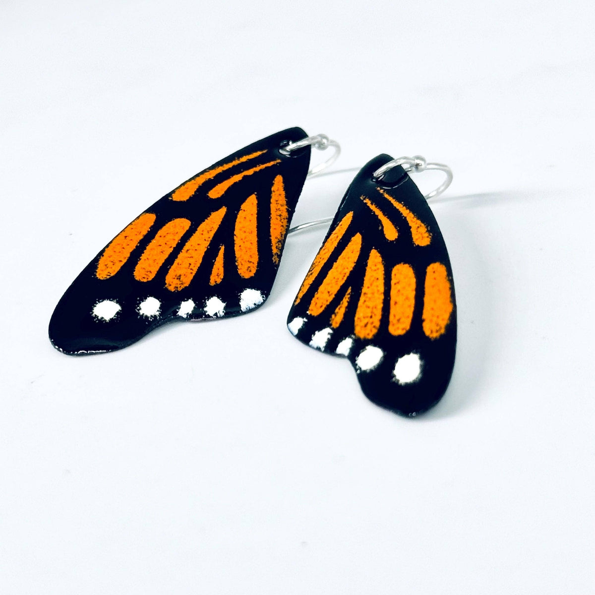 Orange Monarch Butterfly Earrings