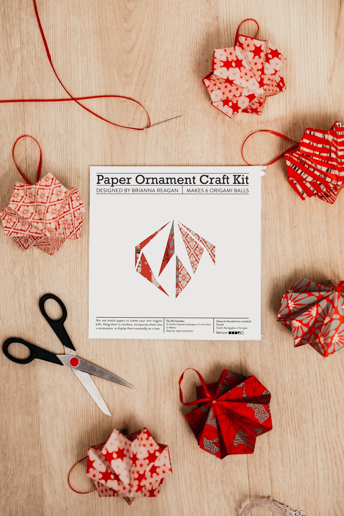 Paper Ornament Craft Kit / Red