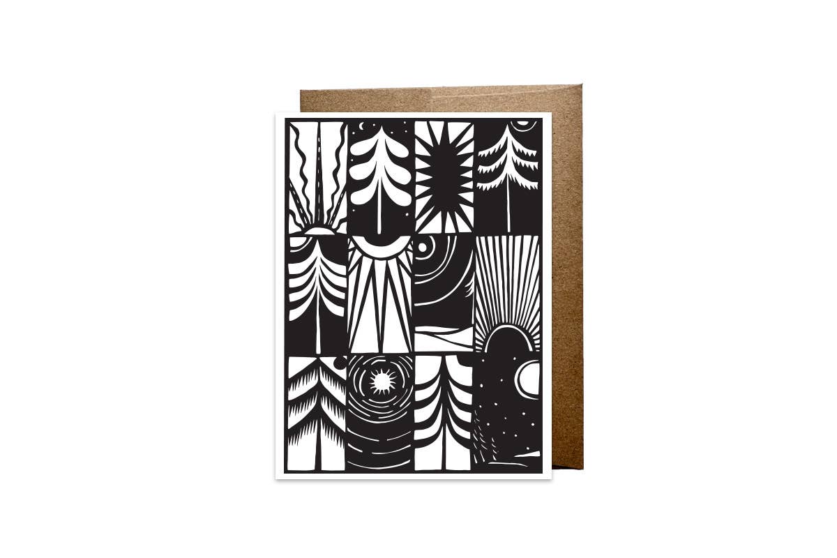 "Winter Trees and Sun" Card