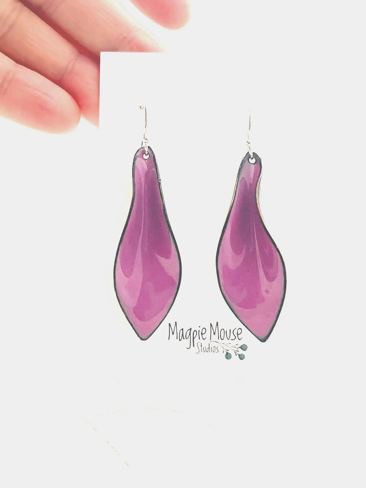 Orchid Purple Small Leaf Earrings