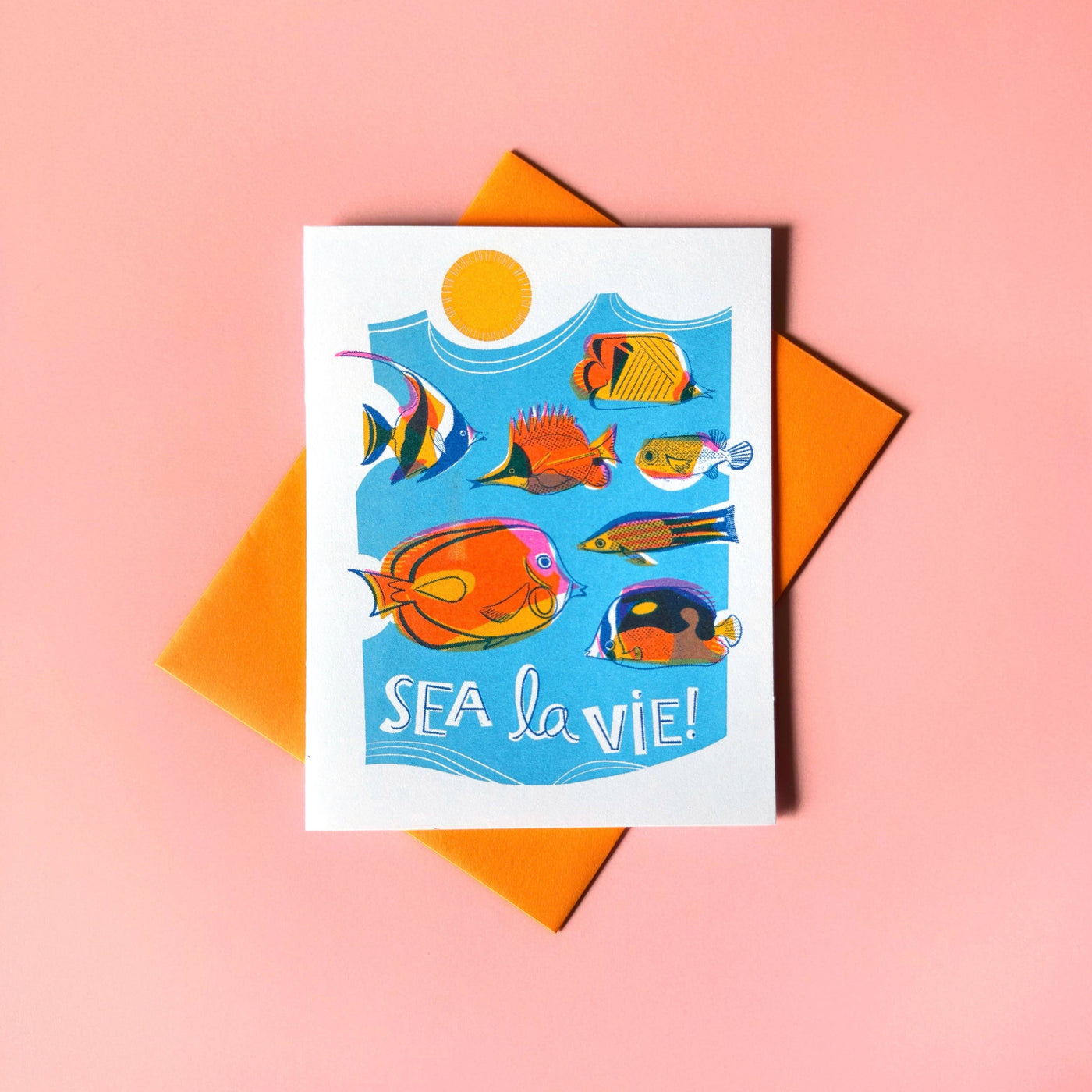 Sea La Vie Everyday Hawaiian Fish Risograph Greeting Card
