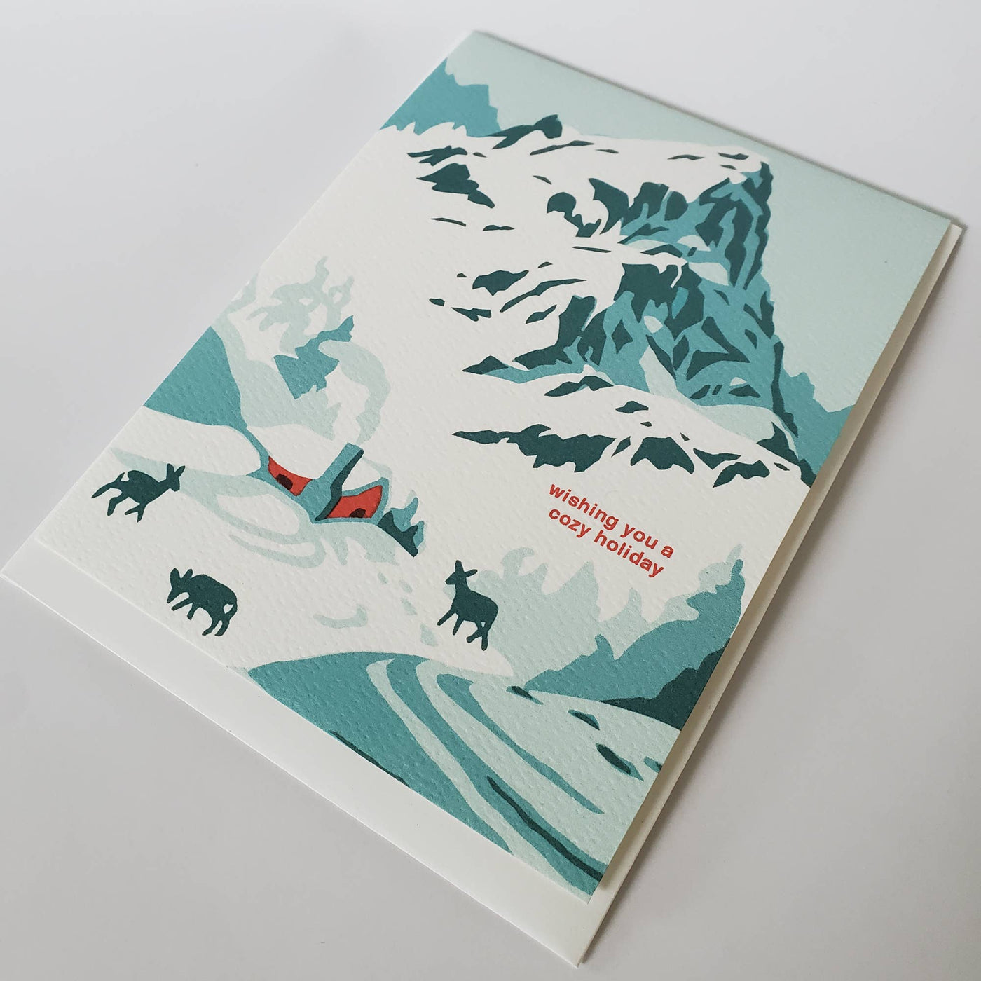 Cozy Holiday Mountain Landscape Greeting Card Set of 8