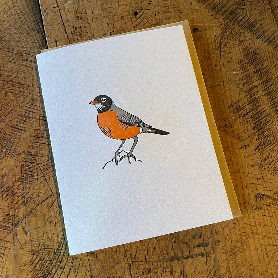 American Robin Letterpress Card