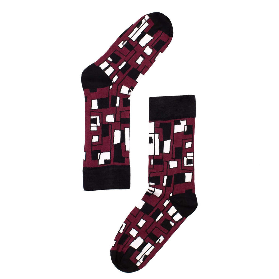 Red Funk Art Socks
