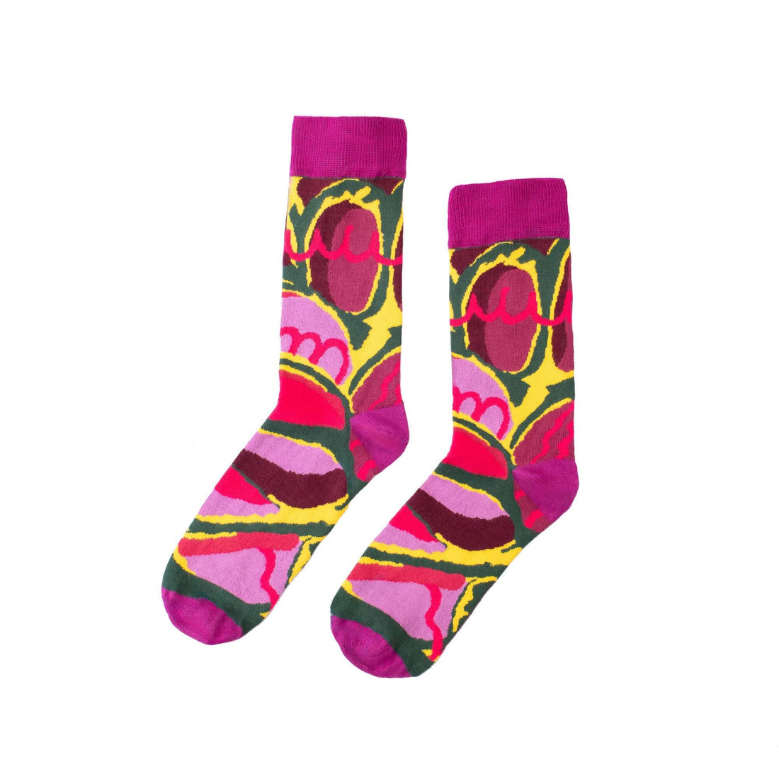 Pink Rocks Art Socks