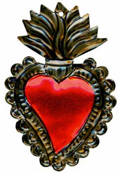 Sacred Heart Tin Ornament