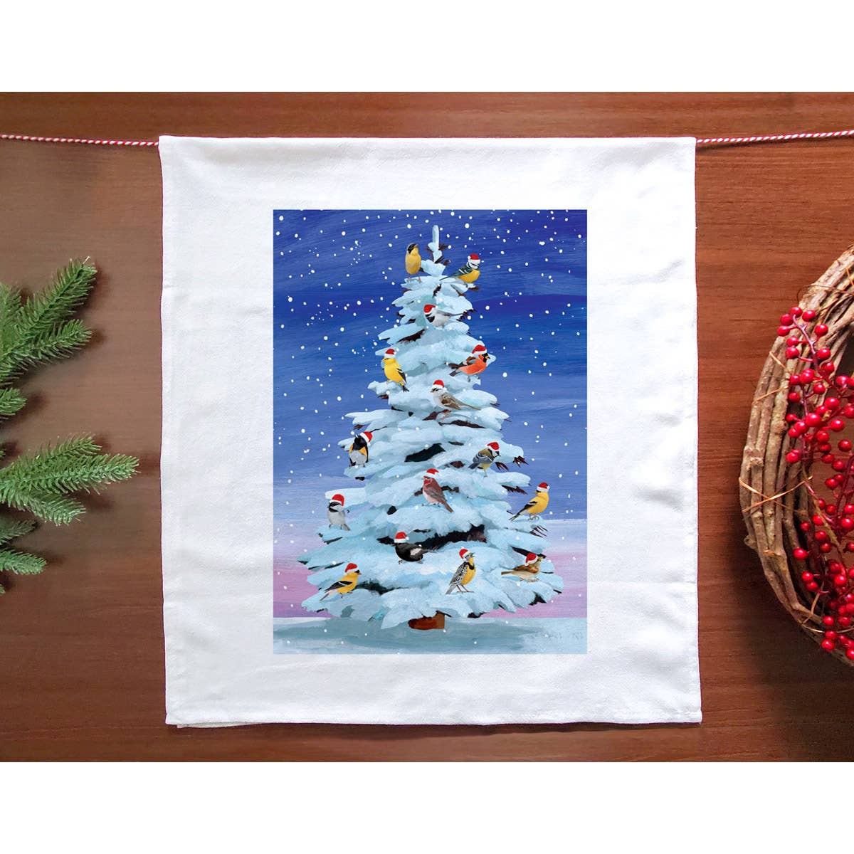 Birdies Tree Holiday Kitchen Towel